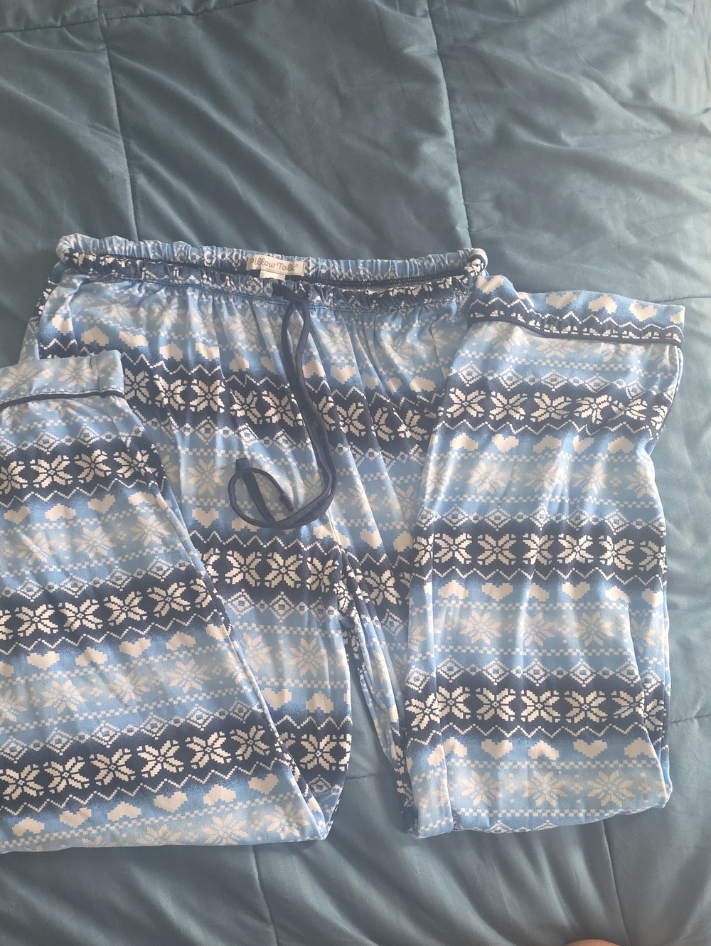 Women’s Blue Snowflake Print Pajama Pants - Soft Lounge Sleepwear